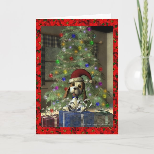 Yule Puppy-hälsningskort Helgkort (Framsida)