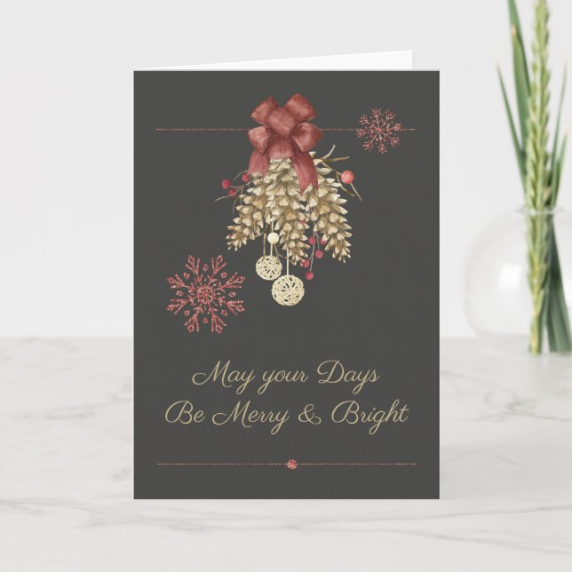  Yule Sabbat Merry & Bright Greeting Card Helgkort (Framsida)