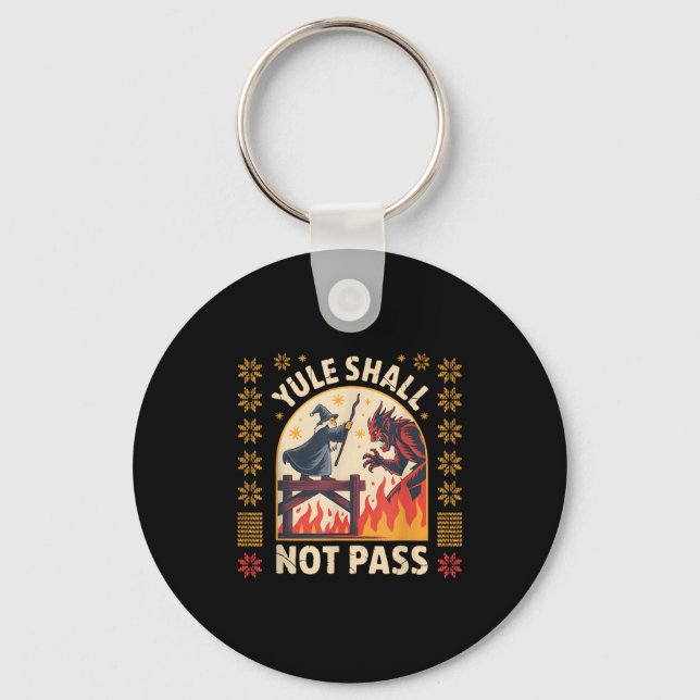 Yule Shall Not P Fantasy Krampus Holiday Pun Funny Nyckelring (Framsida)
