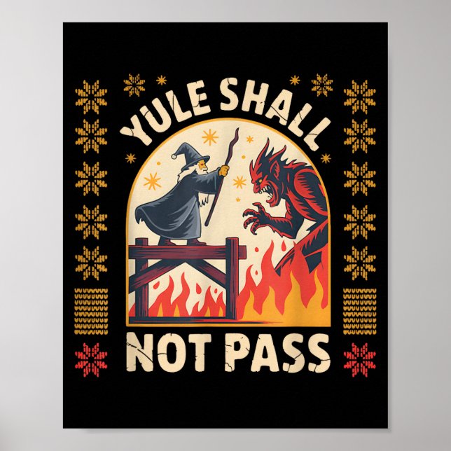 Yule Shall Not P Fantasy Krampus Holiday Pun Funny Poster (Framsidan)