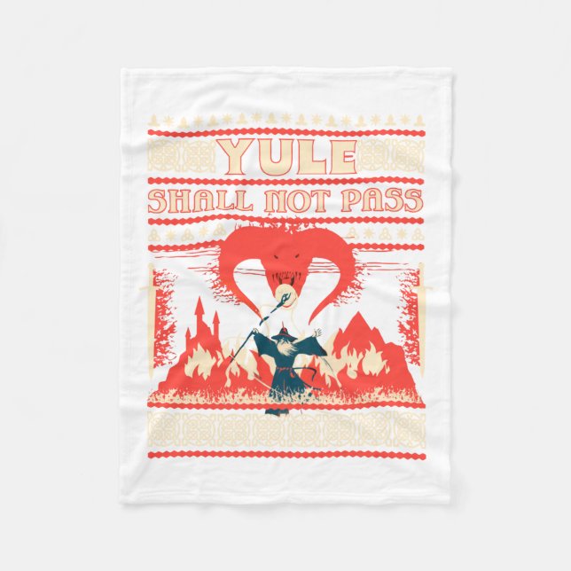 Yule Shall Not P Fantasy Wizard Holiday Pun Funny  Fleecefilt (Framsidan)