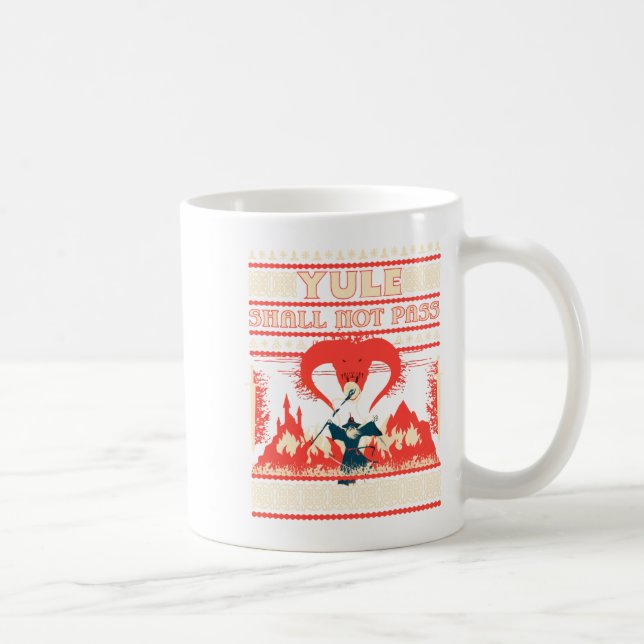 Yule Shall Not P Fantasy Wizard Holiday Pun Funny  Kaffemugg (Höger)