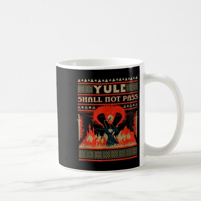 Yule Shall Not P Fantasy Wizard Holiday Pun  Kaffemugg (Höger)