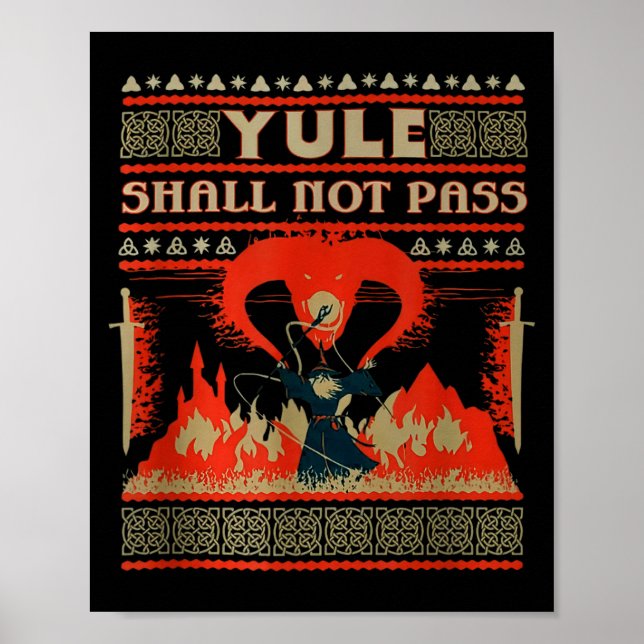 Yule Shall Not P Fantasy Wizard Holiday Pun  Poster (Framsidan)