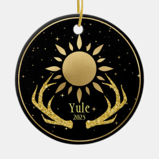 Yule Sol med Antlers Julgransprydnad Keramik