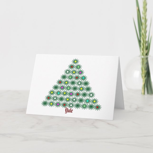 Yule - Sol Träd Helgkort (Framsida)