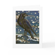 Yule som är korpsvart i snökort