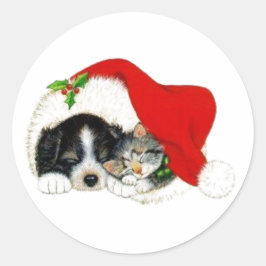 Yule Tide Slumber Sticker Runt Klistermärke