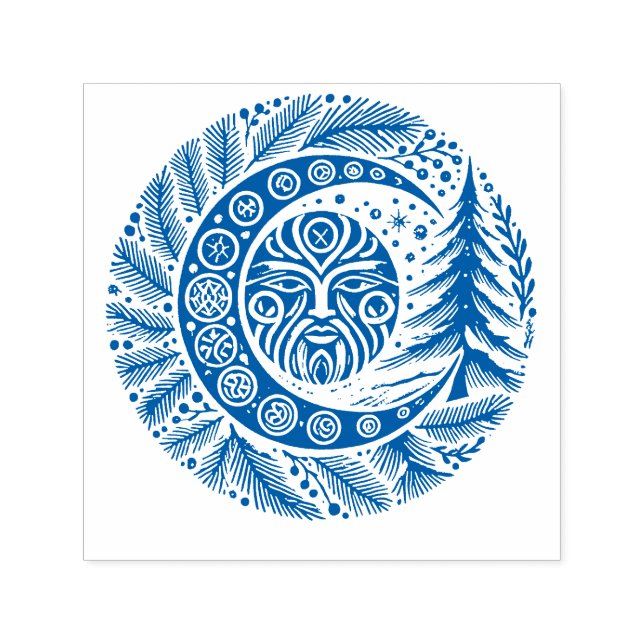 Yule Vintersolståndet Greenman                     Självfärgande Stämpel (Design)