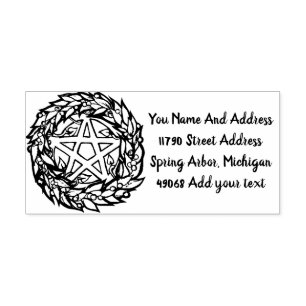 Yule Wandele Pentacle Pagan Pentagram Helgdag Självfärgande Stämpel