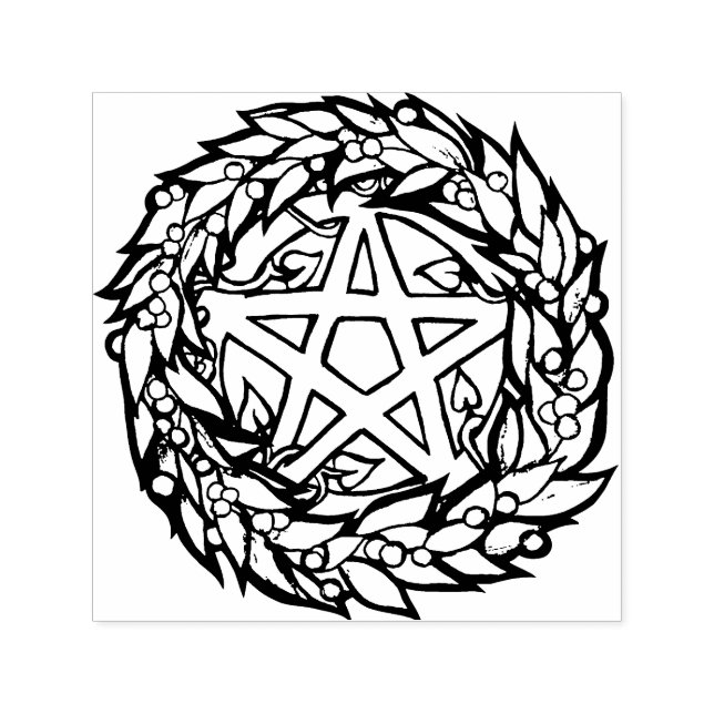 Yule Wandele Pentacle Pagan Pentagram Helgdag Självfärgande Stämpel (Design)