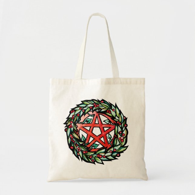 Yule Wandele Pentacle Pagan Pentagram Helgdag Tygkasse (Framsidan)