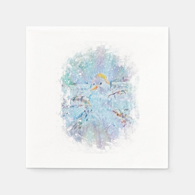 Yule Winter Snögubbe Pappersservett (Framsidan)