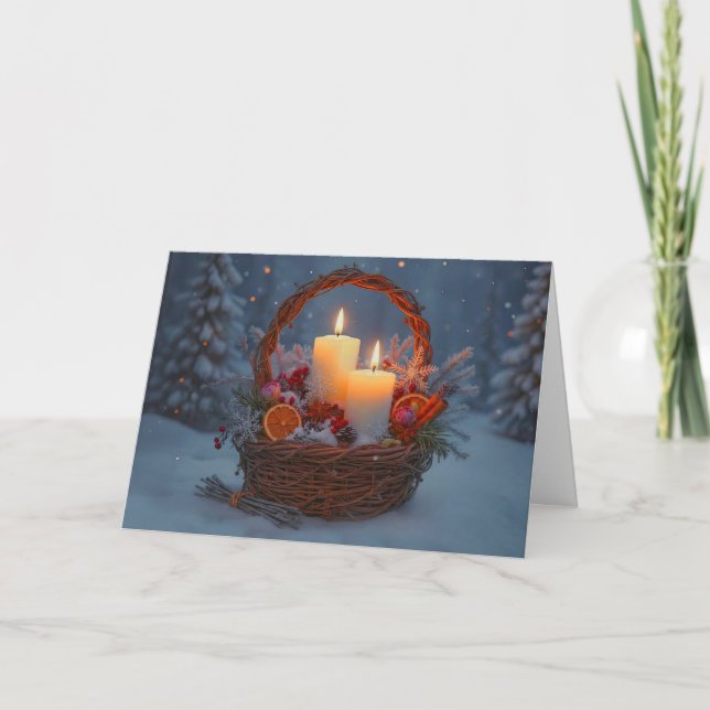 Yule Winter Solstice Basket tillverkad av vin Kort (Framsida)