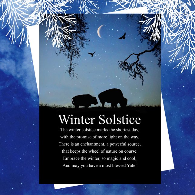 Yule Winter Solstice med Buffalo och Måne Kort (Skapare uppladdad)