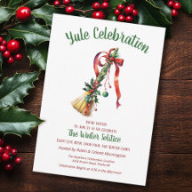 Yule Winter Solstice Witch Broom Holly Besom