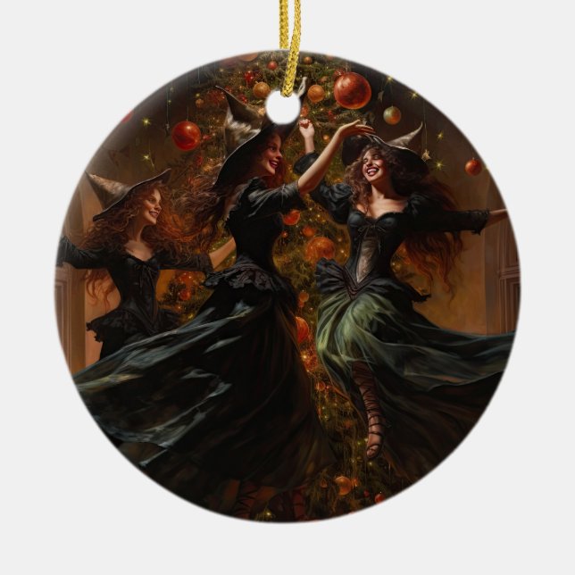 Yule Witch Jul Julgransprydnad Keramik (Framsidan)