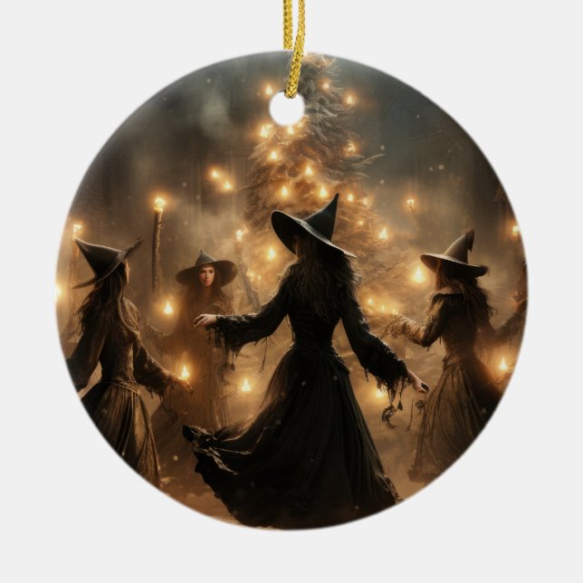 Yule Witch Jul Julgransprydnad Keramik (Framsidan)