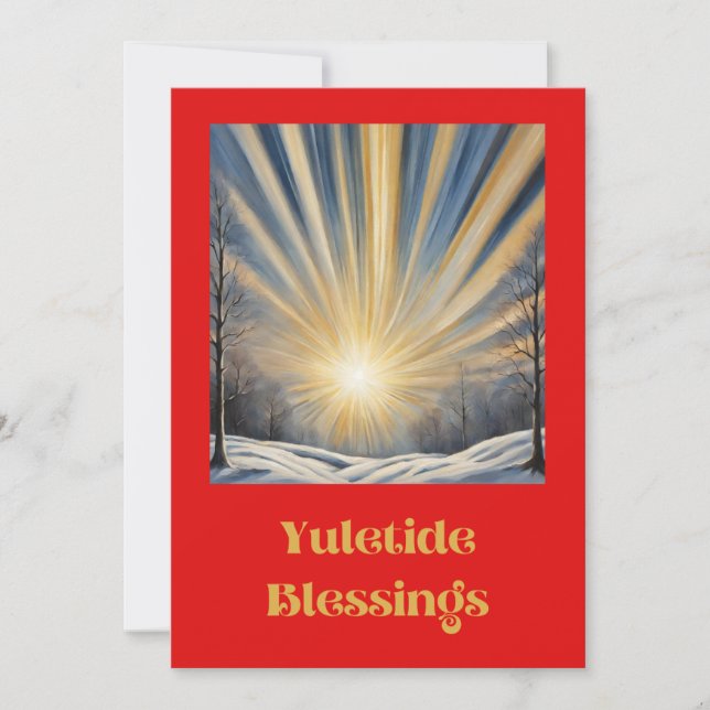 Yuletide Blessings Blank Flat Helgdag Card Julkort (Framsida)