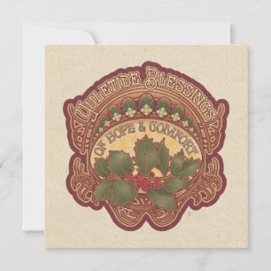 Yuletide Blessings Helgdag Card Square eller Round Julkort