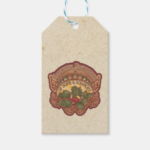 Yuletide Blessings Helgdag Gift Märkre Presentetikett