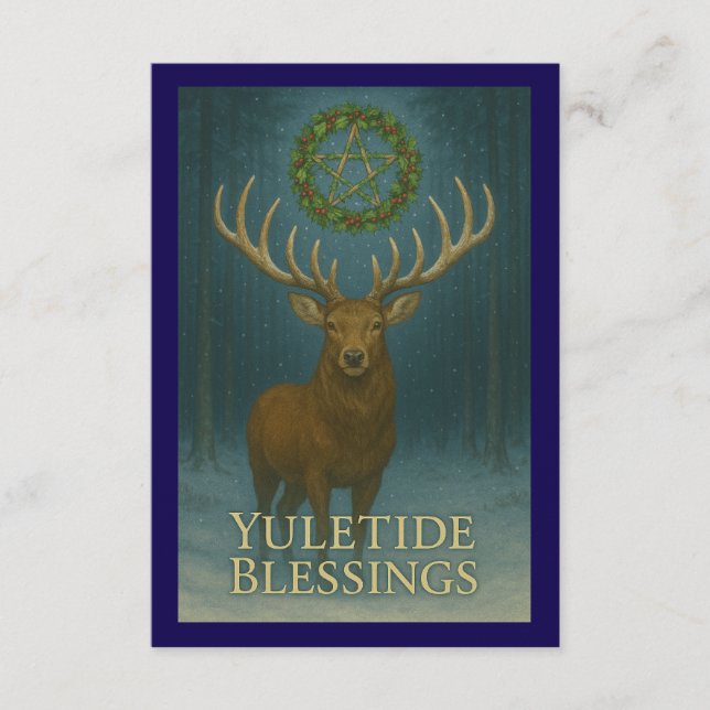 Yuletide Blessings Stag Enclosure Card Tilläggskort (Framsida)