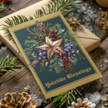 Yuletide Blessings Winter Solstice Helgdag Card