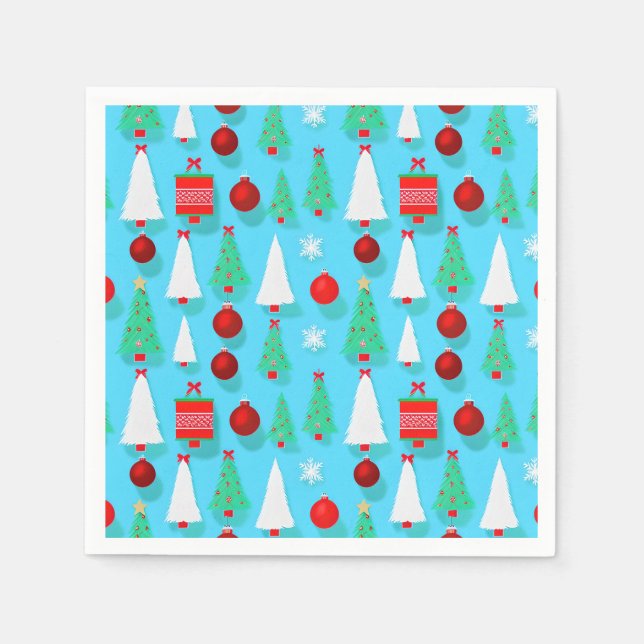 Yuletide Blue Napkin Pappersservett (Framsidan)