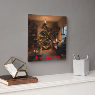 Yuletide Charm Fyrkantig Klocka
