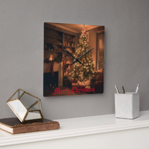 Yuletide Charm Fyrkantig Klocka