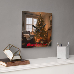 Yuletide Charm Fyrkantig Klocka
