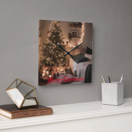 Yuletide Charm Fyrkantig Klocka