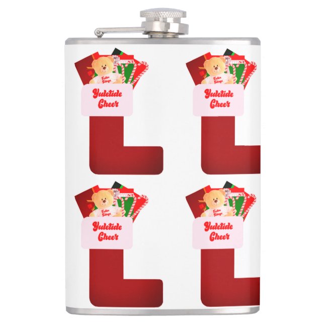 Yuletide Cheer Vinyl Wrapped Flask Fickplunta (Framsidan)