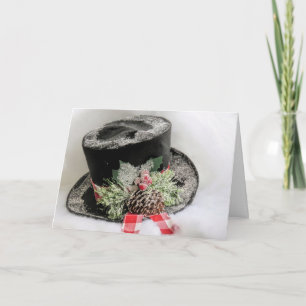 Yuletide Decorated Top hat Helgkort