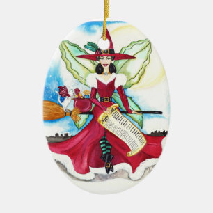 Yuletide den felika prydnaden julgransprydnad keramik