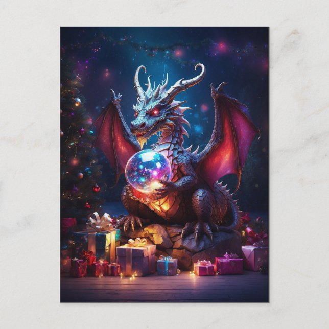 Yuletide Dragons Vykort (Framsida)