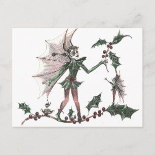 Yuletide Fairy-kort Vykort