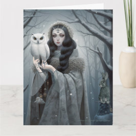 Yuletide Fantasy Goddess Greeting Card Kort