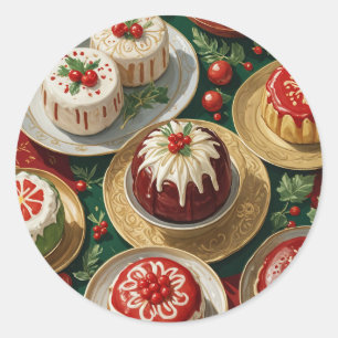Yuletide Feast Runt Klistermärke