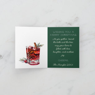Yuletide Hälsning och en Helgdag Cocktail-jul Kort