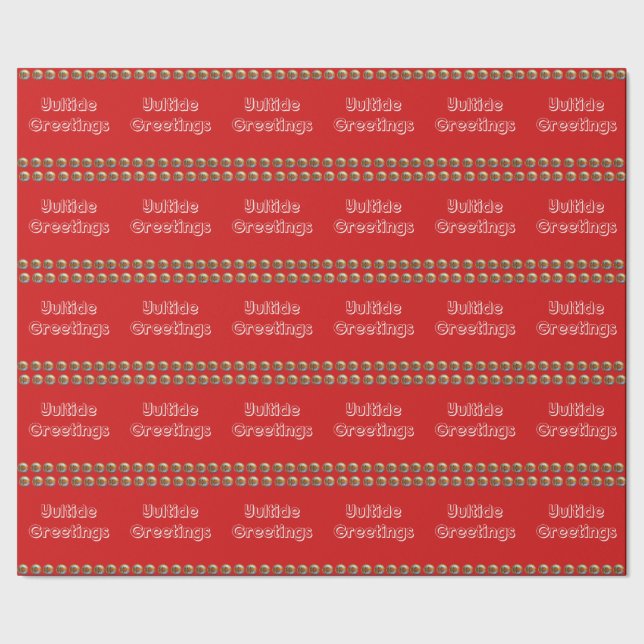 Yuletide Hälsning Red Wrapping Papper Presentpapper (Seam)