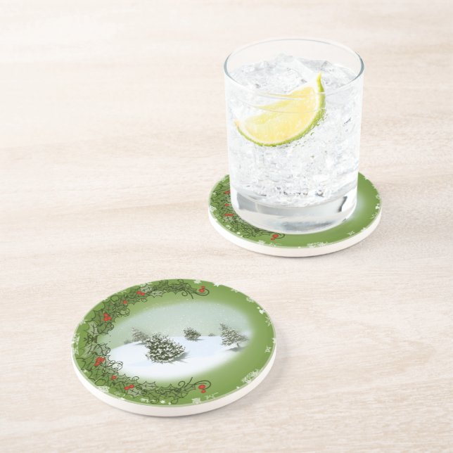 Yuletide Joy - Beverage Coaster (scen) Underlägg (Sidan)
