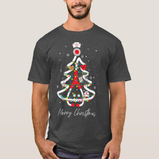 Yuletide Nurse Träd Stethoscope Julafton T Shirt