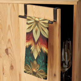 Yuletide Opulence: Guldtrådar jul Kökshandduk