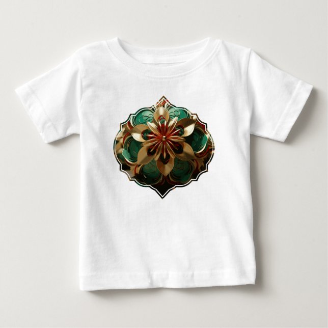 Yuletide Opulence: Guldtrådar jul T Shirt (Framsida)