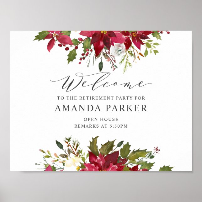 Yuletide Poinsettia Välkommen Poster V2 (Framsidan)