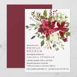 Yuletide| PoinsettiaBouquet Bröllop Möhippa Brunch Inbjudningar