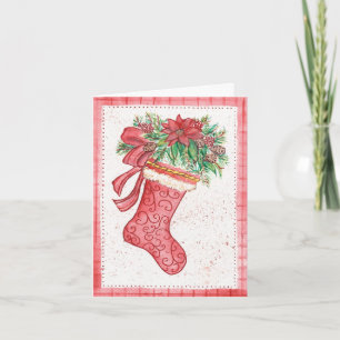 Yuletide Stocking-Julhälsningar kort