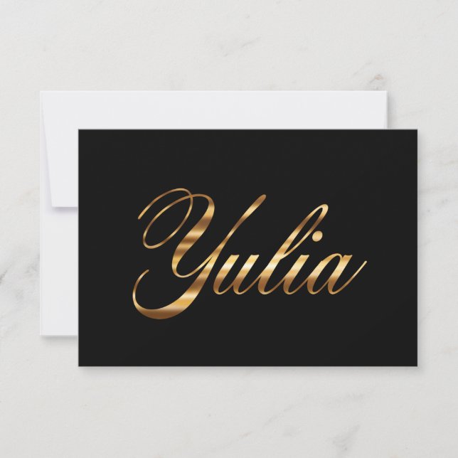 Yulia gold Design Lettering Karte (Framsida)