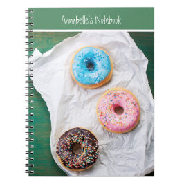 Yum Donuts Personlig School Anteckningsbok Med Spiral